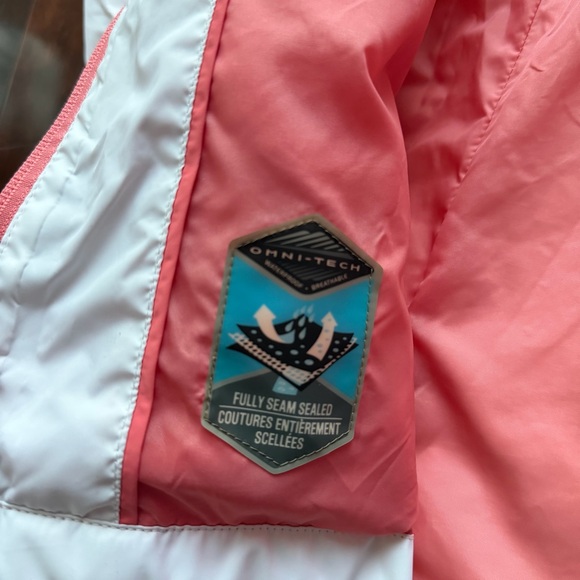 Columbia Jacket Women Size Small Pink Rain Coat Omni Tech Waterproof Hike Hood - Picture 10 of 13